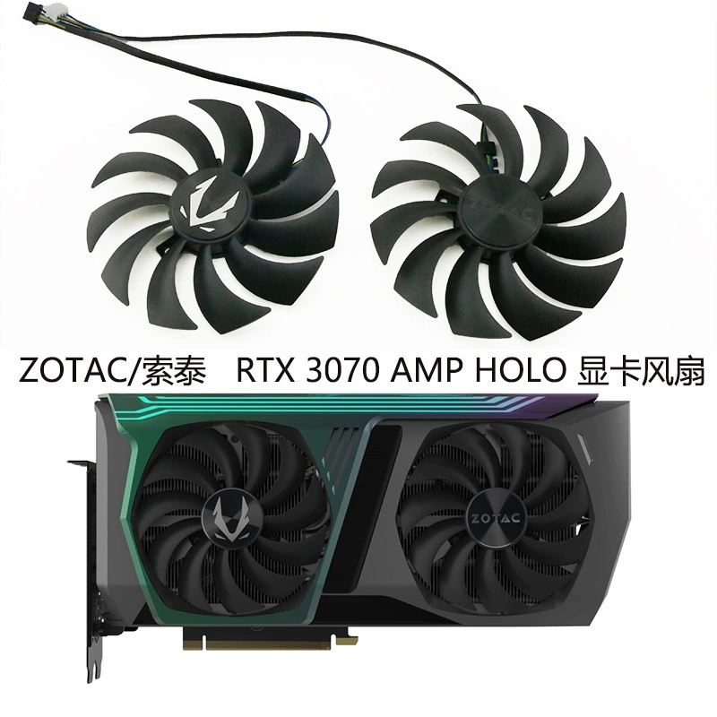Вентилятор системы охлаждения, совместимый с графической картой ZOTAC/Saitai GeForce RTX 3070 AMP HOLO