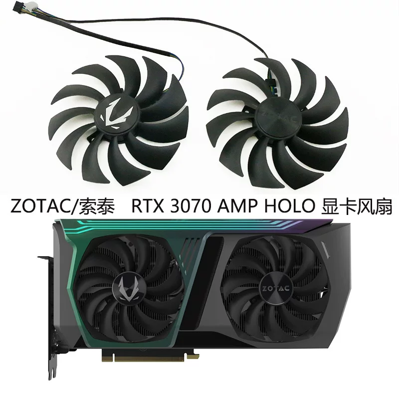 Вентилятор системы охлаждения, совместимый с графической картой ZOTAC/Saitai GeForce RTX 3070 AMP HOLO