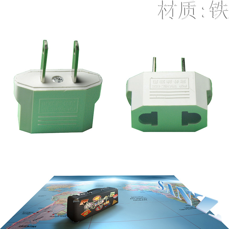 工厂直销跨境专供美标日规白色铁质转接头9121w电源插头转换插座