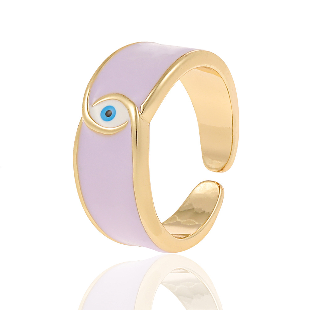 Fashion Geometric Eye Copper Open Ring Plating Copper Rings
