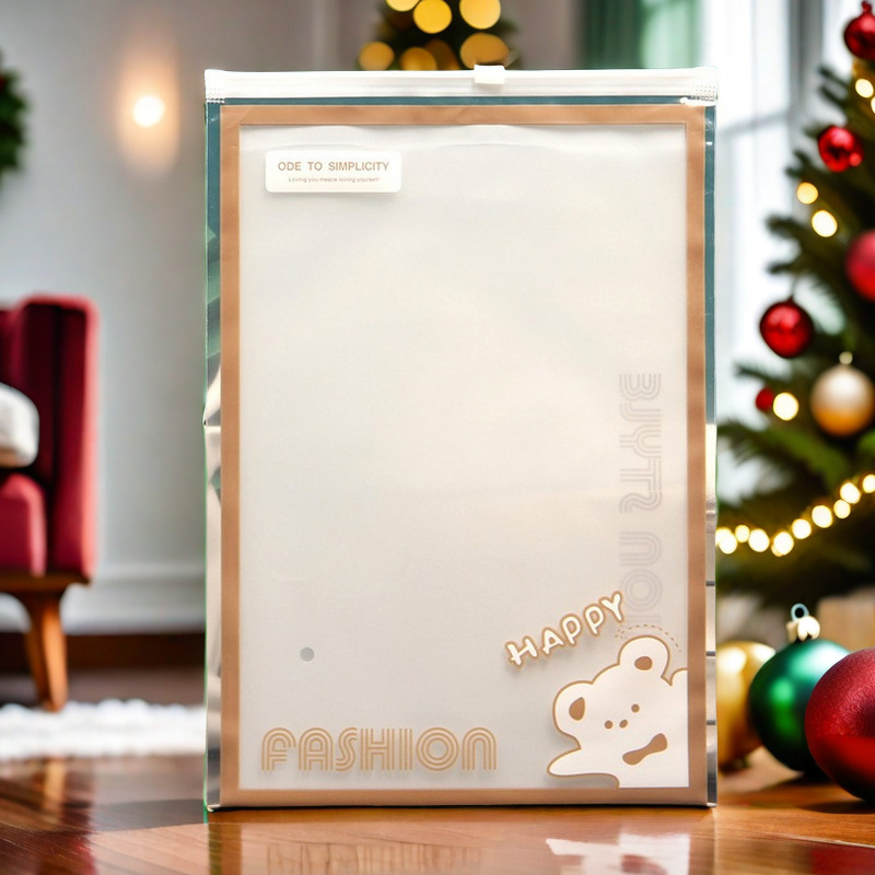 Children's Cartoon Clothes Packaging Bag Underwear Leggings Zipper Bag Cotton Socks Dance Socks Vest Warm Shirt Bag