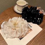 Многослойная заколка-крабик из жемчуга с бантиком, большая заколка для волос, акула, новая коллекция