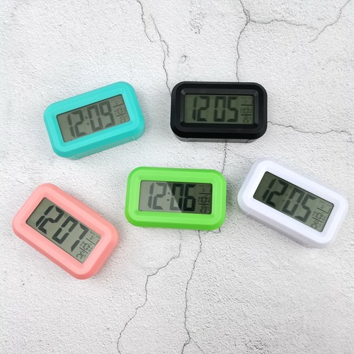 New Mini Electronic Clock Simple Clock Children's Cute Small Alarm Clock Lightweight Clock Candy Color Clock 1861