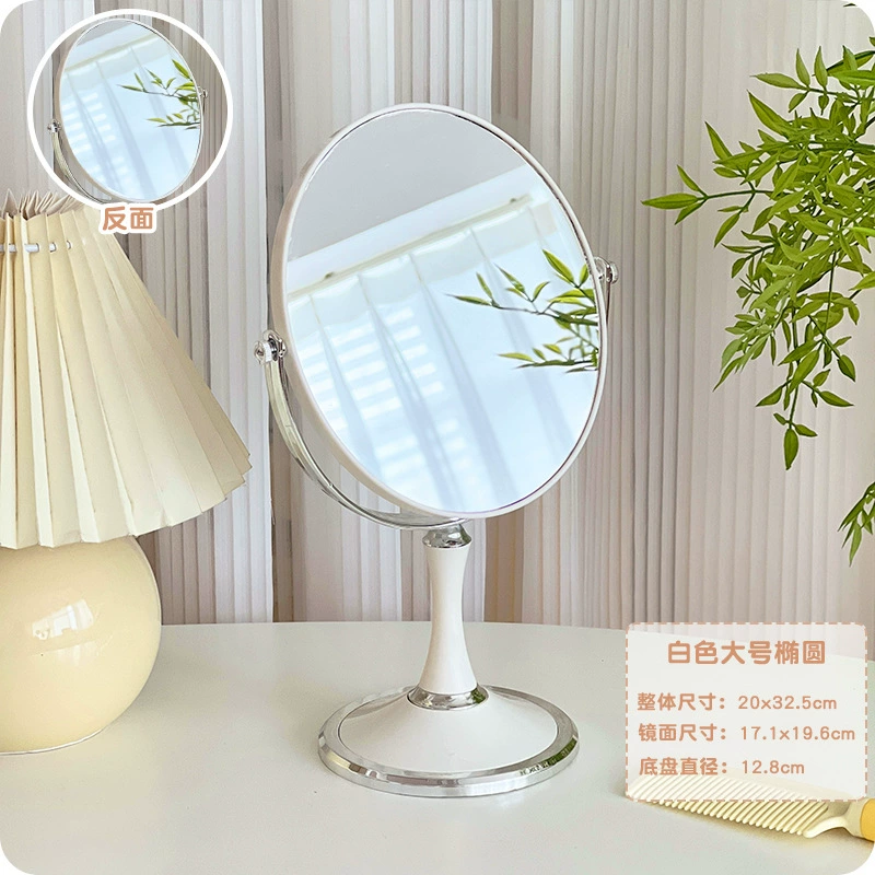 Double-sided retro table round big dressing table, mirror for bedroom, internet celebrity