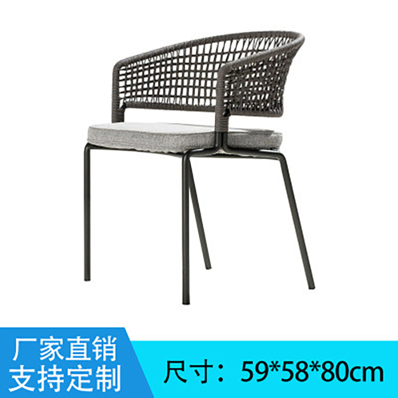 Mesa y silla de caña al aire libre patio jardín ocio balcón muebles cafetería terraza impermeable combinación de silla de caña solar