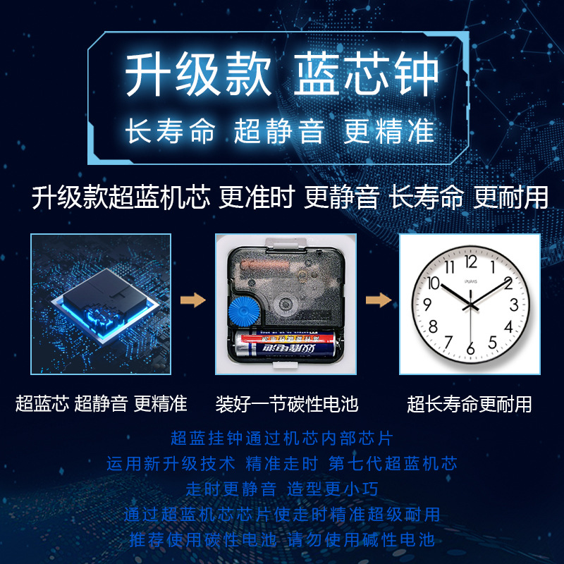 ✅T9J5批发6702熊猫挂钟萌宠动物钟表家用客厅时钟挂表静音扫秒石