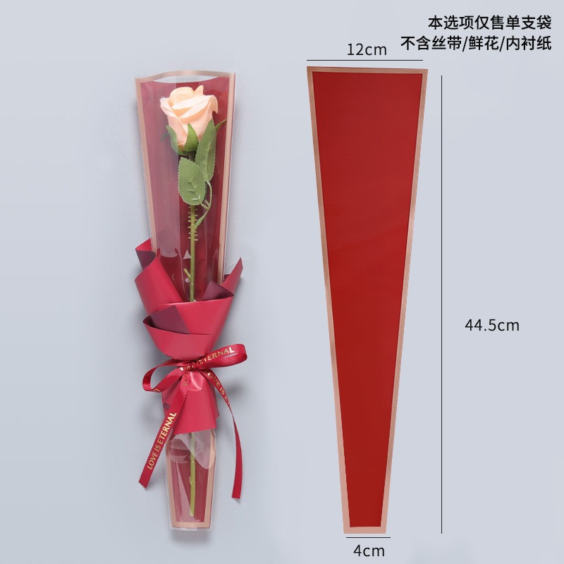 Bolsa de Ramo Individual para el Día de San Valentín, Bolsa Impermeable para Empaque de Ramos, Suministros para Floristería, Empaque de Flores de Alta Gama