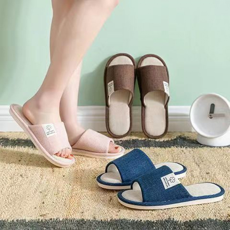 女性用スリッパ春と秋リネン屋内綿とリネンホーム家庭用四季カップルファブリックフロアモップメンズ夏滑り止め|undefined