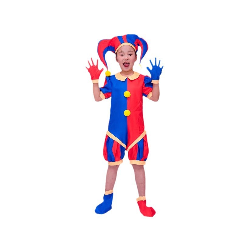 Mono de cosplay de circo digital mágico transfronterizo, disfraz de payaso Pomni, traje de cosplay de Pamni