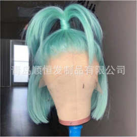 工厂供应欧美跨境假发 女短直发bobo头中分仿真头皮Diniwigs