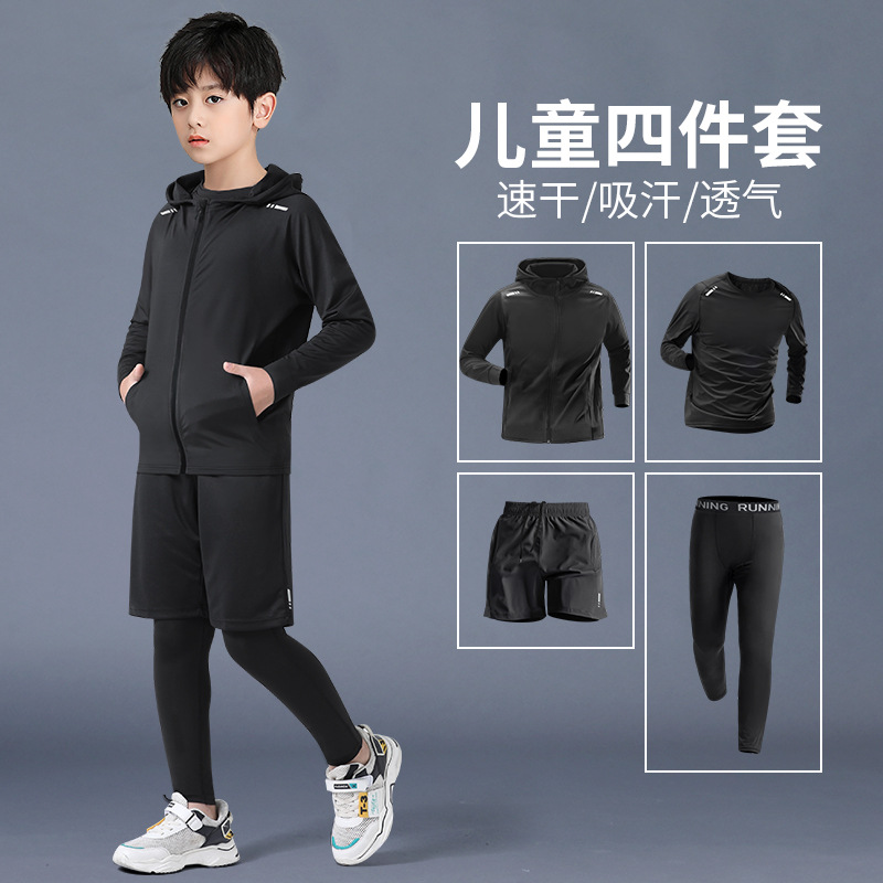 Trajes deportivos infantiles otoño rápido secado baloncesto fútbol entrenamiento ropa de entrenamiento de niños corren ropa de invierno juvenil fitness