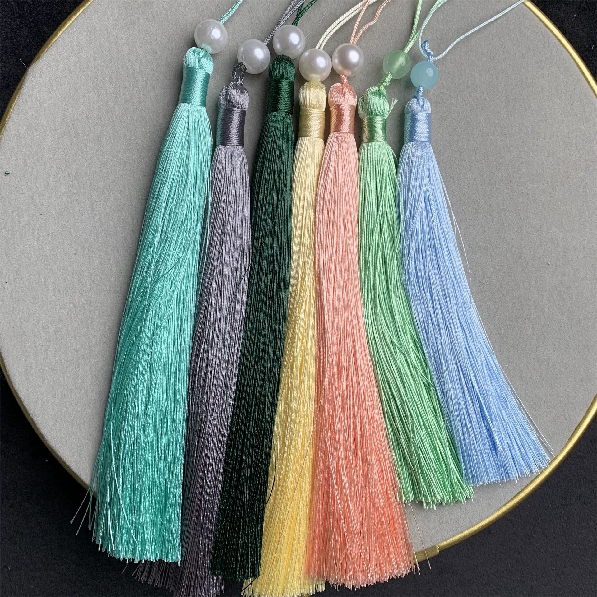 Ретро ручной работы Hanfu талия вентилятор может быть свернуто складной вентилятор рама каркас завиток талия вентилятор DIY кисточка