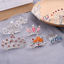 儿童演出表演发饰头饰可爱公主水晶水钻皇冠王冠发梳插梳饰品