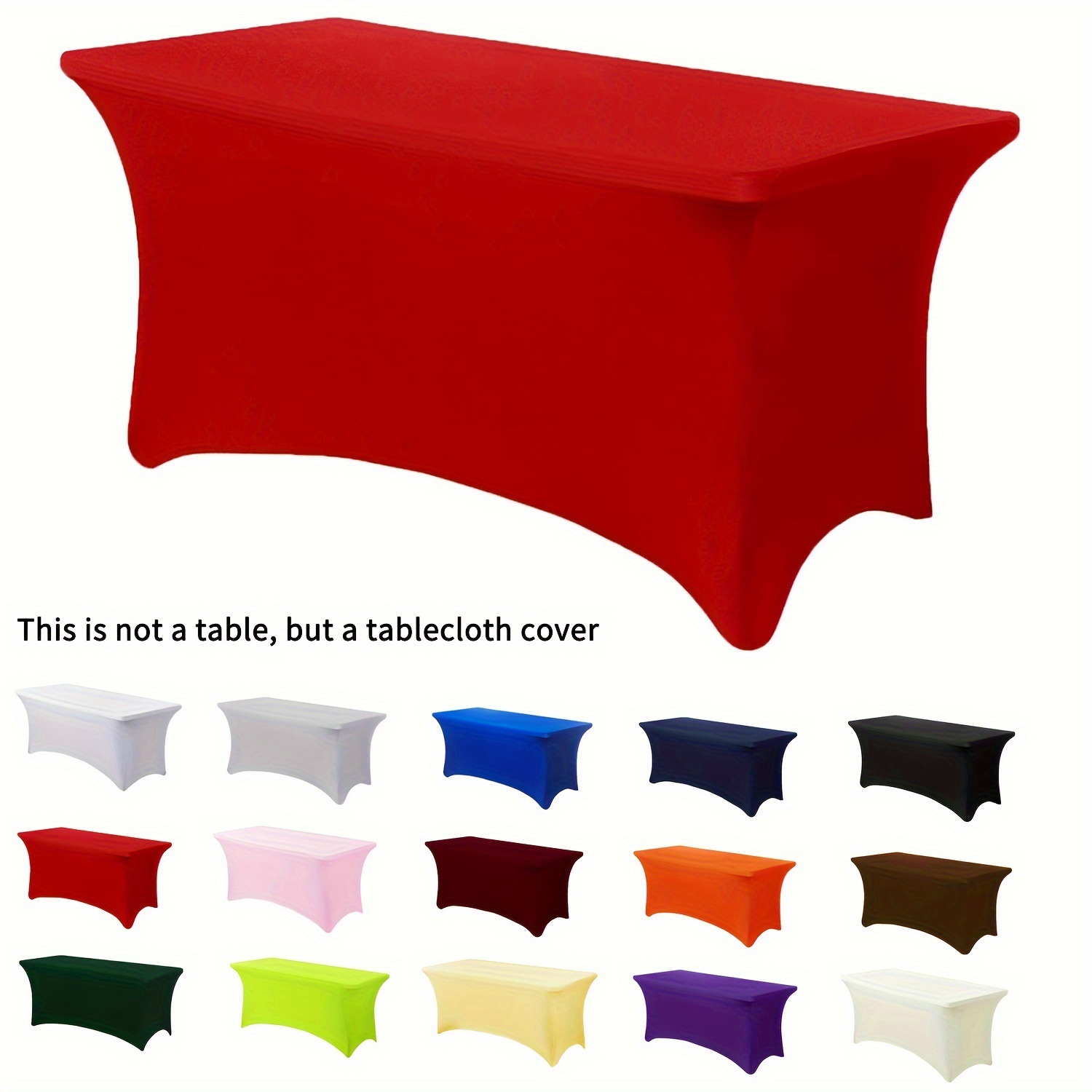 Temu/Shein Cross-Border Hot-Selling 6ft Wedding Outdoor Event Rectangular Elastic Full-Cover Tablecloth Set in Stock