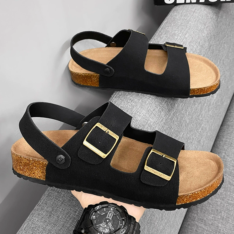 Мужские сандалии трансграничные большие размеры летние новые толстые подошвы с двумя носками