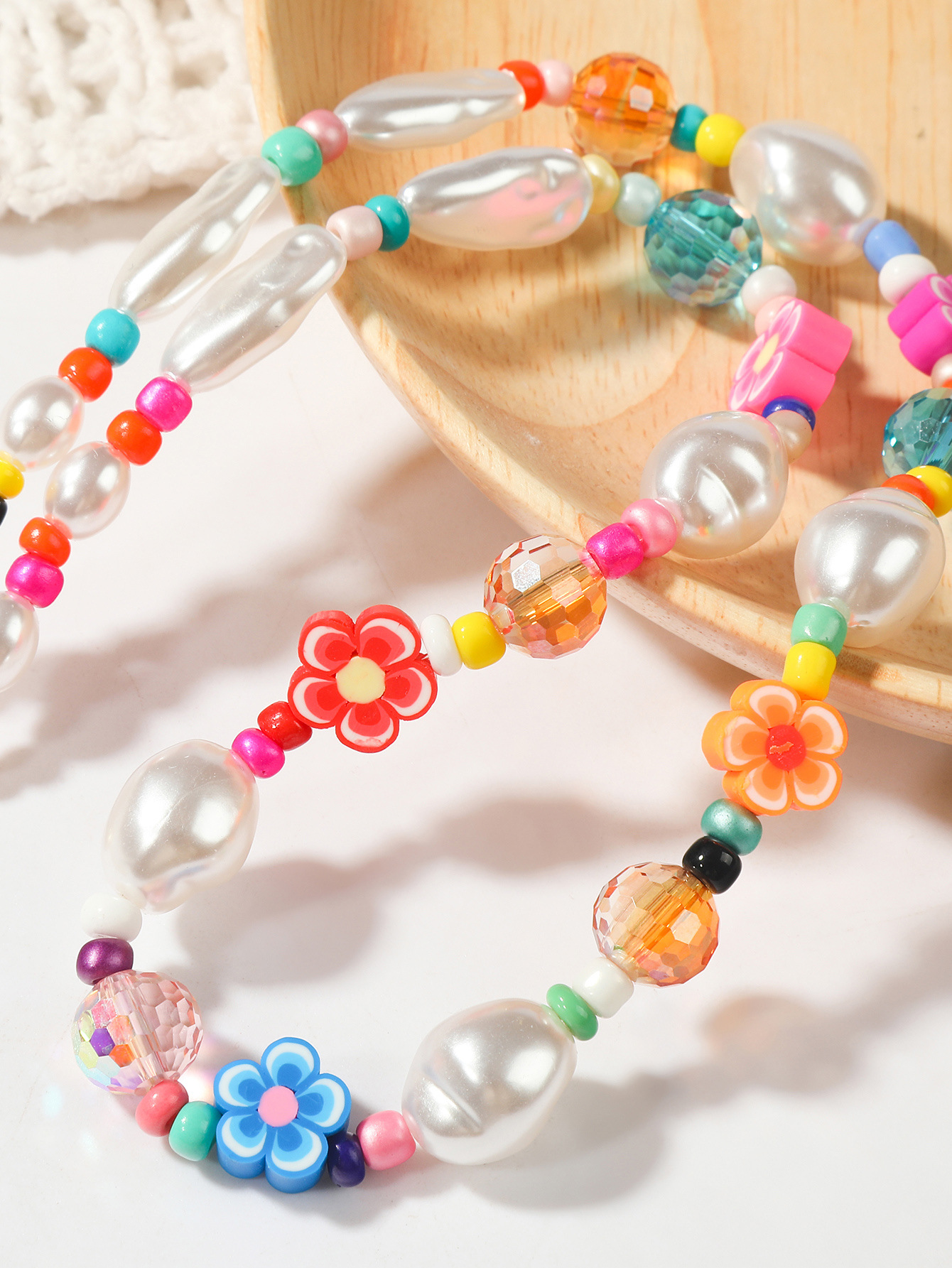 Pearl And Mixed Bead Necklace For Women Niche Coral Design_voghion.com