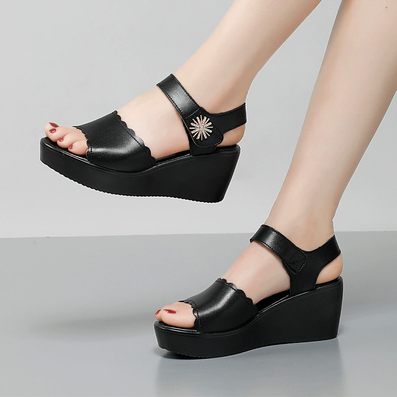 Summer sandals with velcro with a strap
