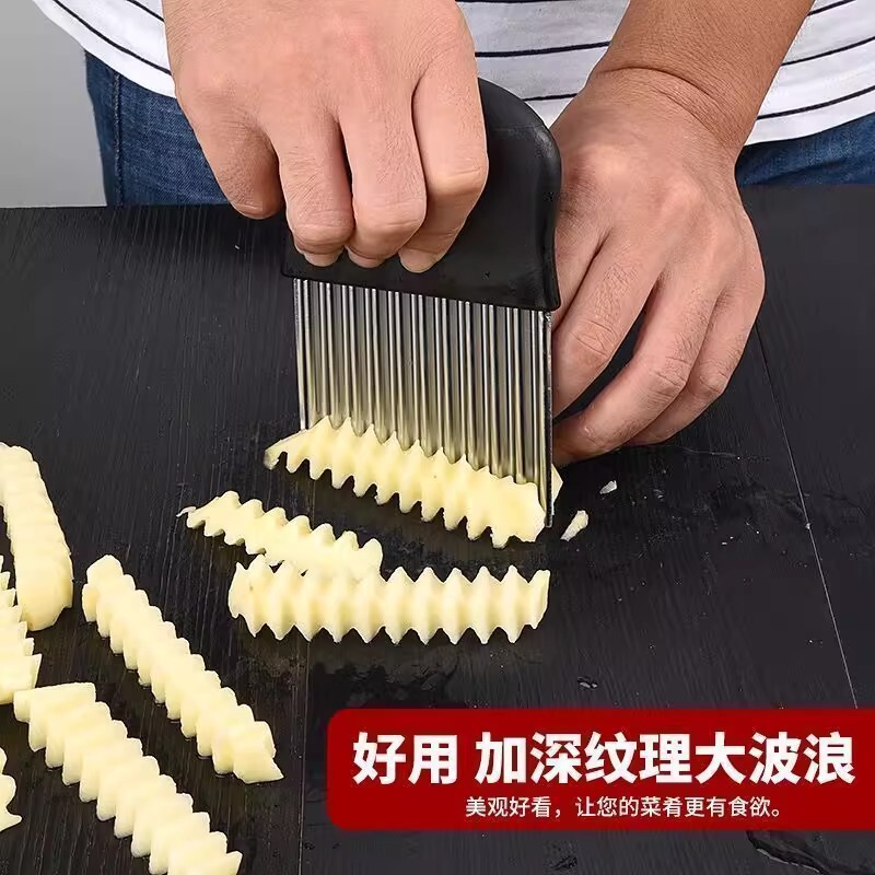 波形ナイフステンレス鋼オオカミの歯ポテトナイフジャガイモ切断波状ナイフキッチン家庭用野菜切断ファンシースライサー|undefined