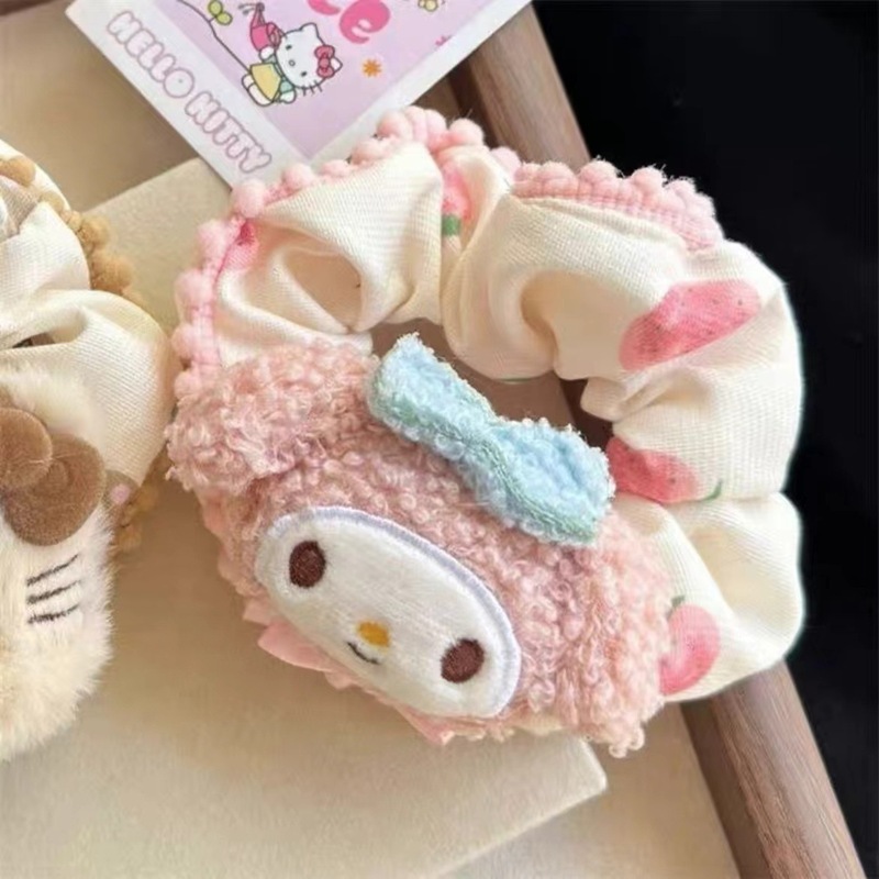 可爱Kitty美乐蒂发圈发绳粉色少女秋冬头绳大肠马尾发饰头饰新款|undefined