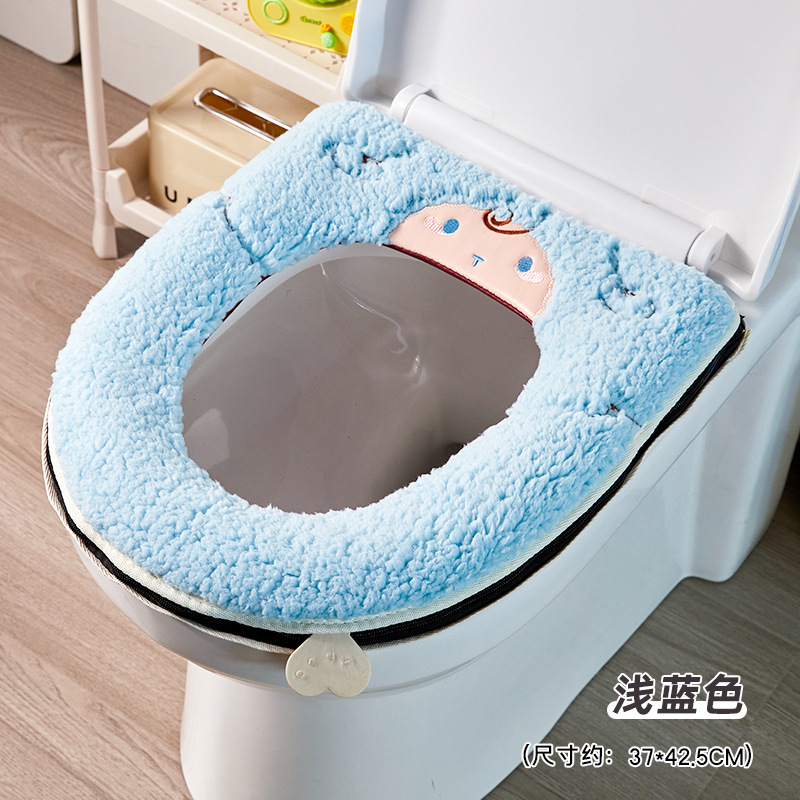 Invierno nuevo cojín de inodoro de peluche casero adorable cojín de inodoro grueso suave rodeado todo anillo lavable inodoro