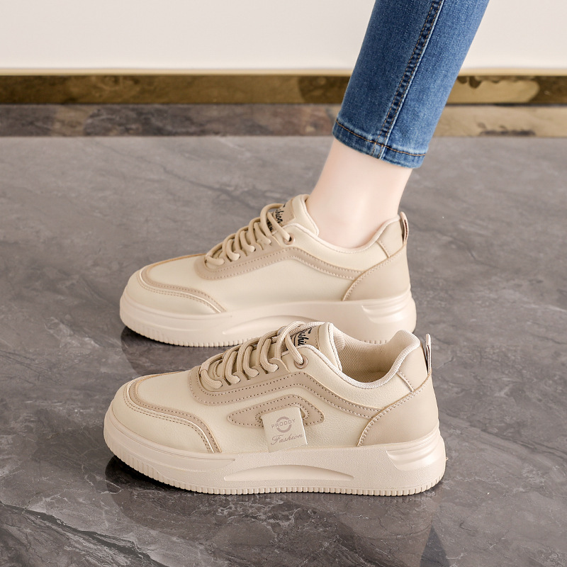 2026 primavera y verano zapatos de mujer nuevos zapatos blancos transpirables de mujer coreana versátil zapatos deportivos de suela gruesa zapatos de skate casuales zapatos de moda image 7