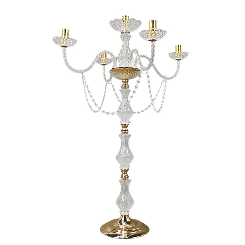 Suministro directo de fábrica de artículos de flores de jade de oro acrílico fino, accesorios de diseño de lugar, accesorios de boda Meichen minimalistas y versátiles