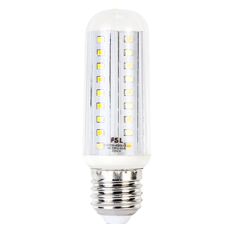 FSL Foshan iluminación bombilla led de tres colores luz cambiante e27E14 tornillo 9W maíz lámpara hogar ingeniería lámpara ahorro de energía