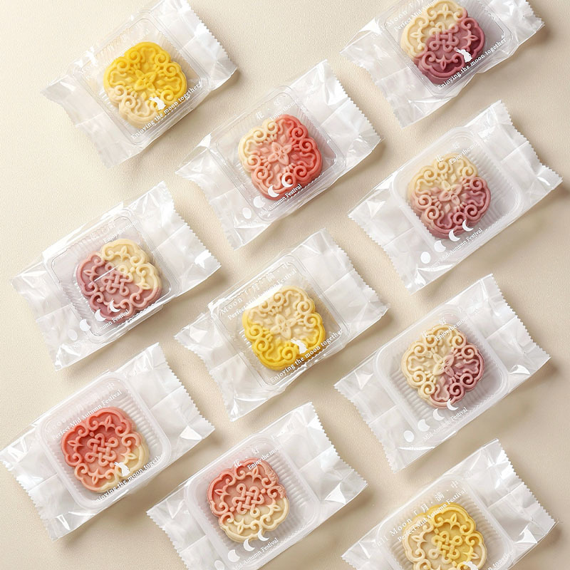 月餅包装袋機械密封底なしトレイ 2025 新しい 50 グラム 75 グラム自家製食品広東風スノーフレークオルガンバッグ|undefined