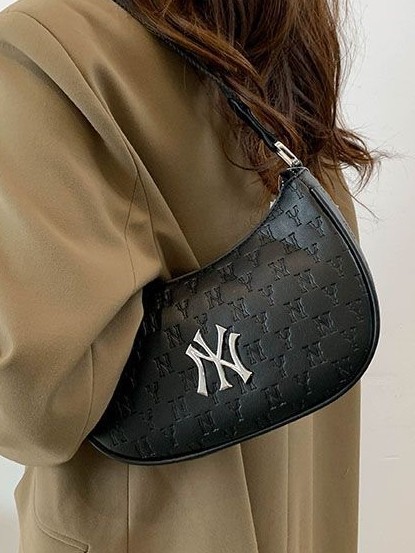 Bolso de brazo coreano MLB 2025, nuevo bolso de mano, letras impresas NY, moda versátil, bolso de hombro.