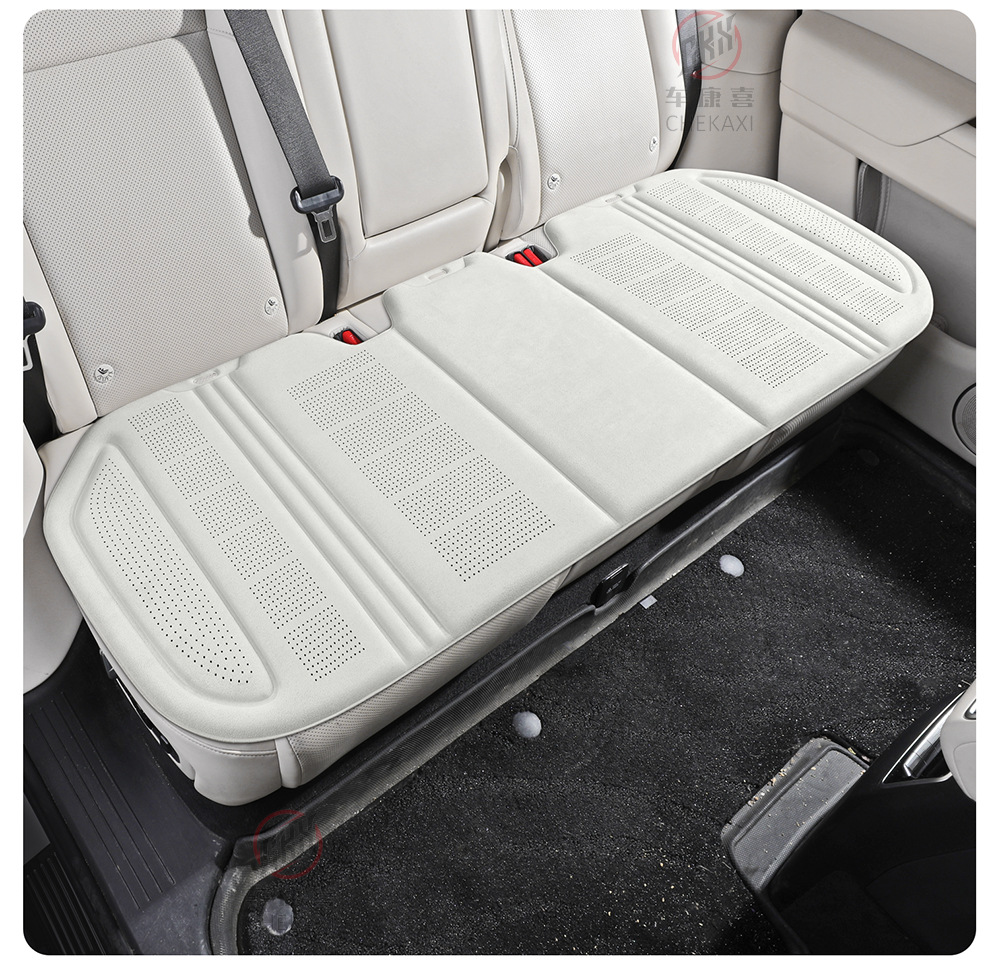 Car seat cushion for all seasons, single-piece seat pad, ventilated and breathable, made of latex and suede, semi-enclosed, non-slip, rear seat cushion