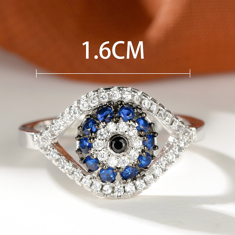 Simple Style Eye Copper Plating Inlay Zircon Rings display picture 5