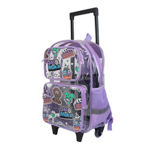 2025新型滚动式透明背包 PVC防水旅行拉杆包 透明trolley bag