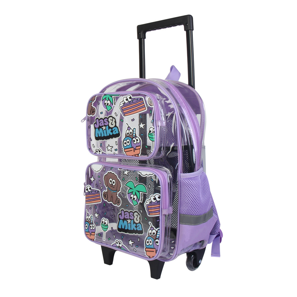 2025新型滚动式透明背包 PVC防水旅行拉杆包 透明trolley bag