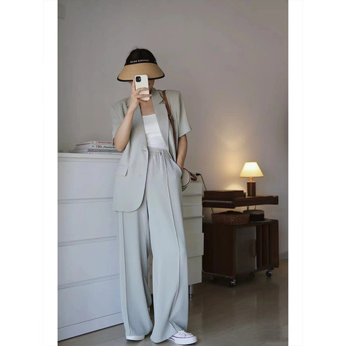 Women's Summer Thin Short Sleeve Suit Set 2025 New Casual Elegant High-End Goddess Style Commuter Two-Piece Set