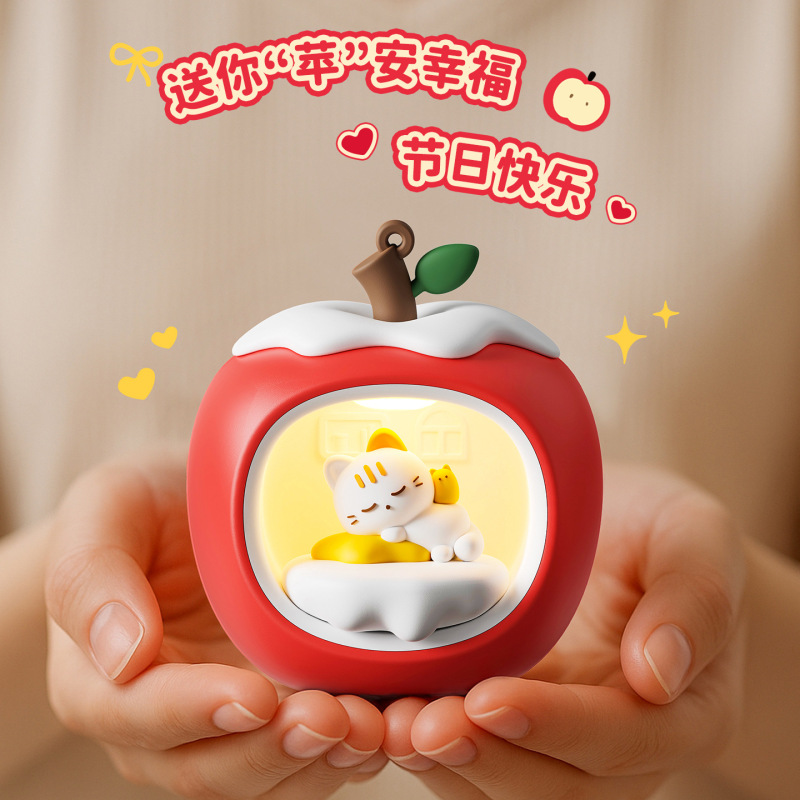 跨境亚克力汽车挂饰创意圣诞节平安夜灯书房客厅装饰品摆件小夜灯|undefined