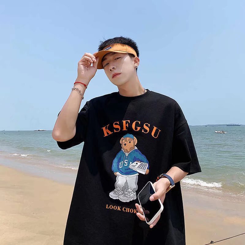 Short sleeve men's fashion brand ins Hong Kong style men's T-shirt summer T-shirt clothes 2024 New Fashion men's half sleeve five points Short sleeve men's fashion brand ins Hong Kong style men's T-shirt summer T-shirt clothes 2024 New Fashion men's half sleeve five points