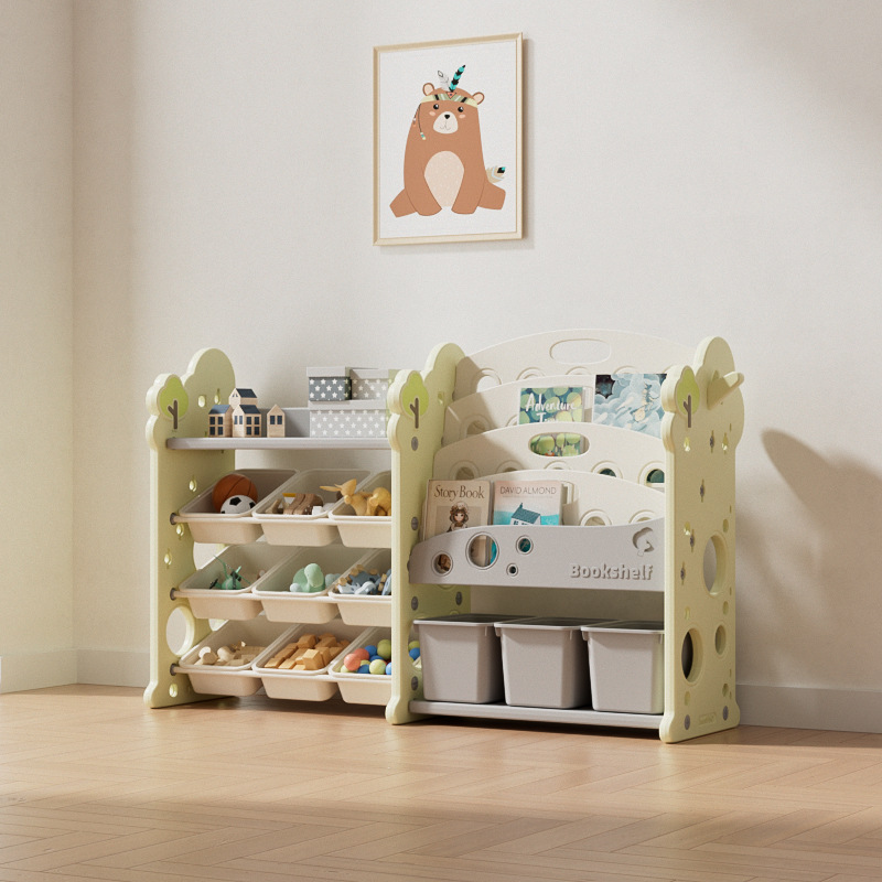 Estante de almacenamiento de juguetes para niños multicapa estante de libros pintados para bebés domésticos estante de almacenamiento de gran capacidad de clasificación de almacenamiento