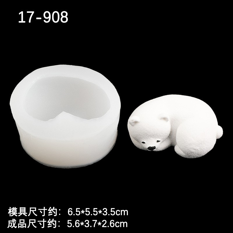 Tres Oso Polar molde de silicona mentira oso creativo pastel chocolate decoración modelo vela aromaterapia epoxi