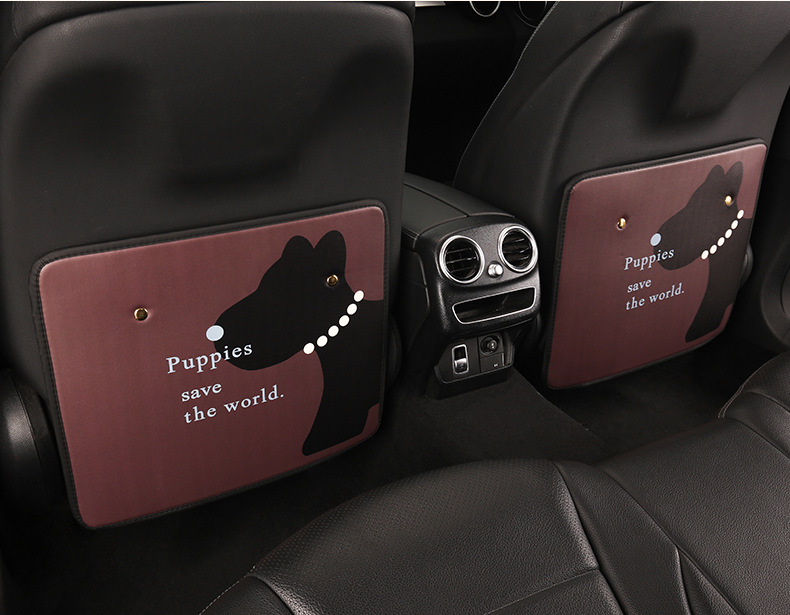 Puppy cute cartoon car seat back anti-kick cushion car seat back anti-fouling anti-dirty cushion short suspension type