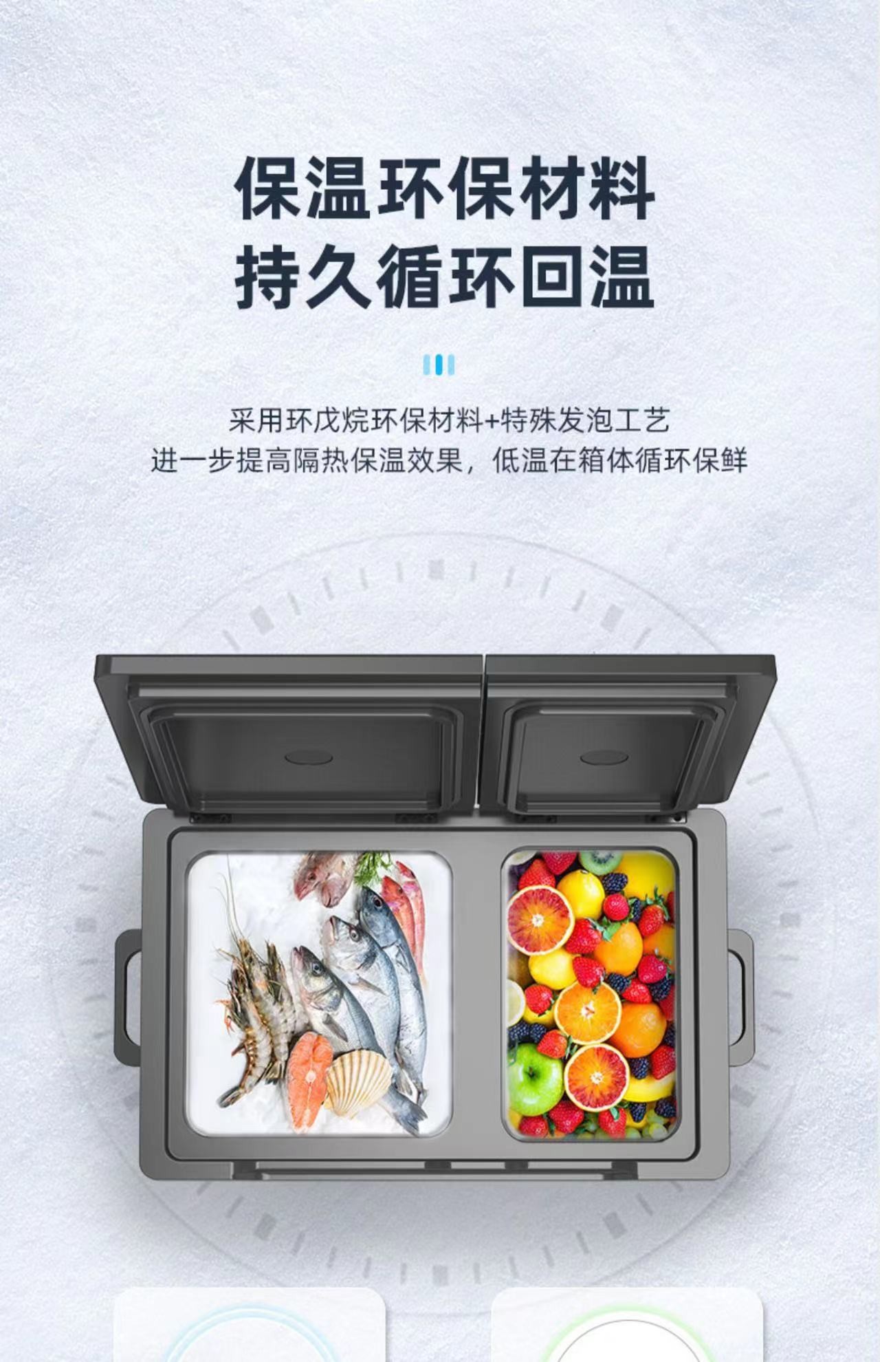 New Ice Tiger Car Double Temperature Double Door Car Household Refrigerator Freezing and Refrigerating Partition Car Home Dual-Use Small Refrigerator