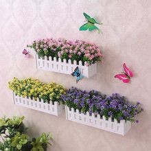 仿真假花塑料花栅栏花艺套装挂墙花篮绿植草小盆栽摆件装饰品