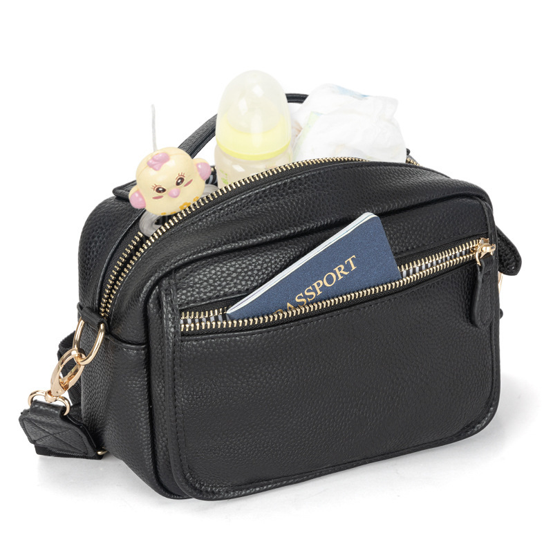 Amazon's New Baby Changing Pad Mommy Bag, Single-Shoulder Cross-Body Pu Leather Mommy Bag for Outings, Diaper Bag