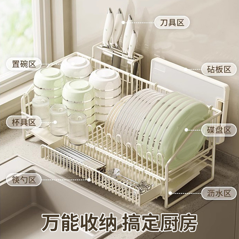 Yilu キッチンラック食器多機能排水食器家庭用シンク食器カウンタートップラック|undefined