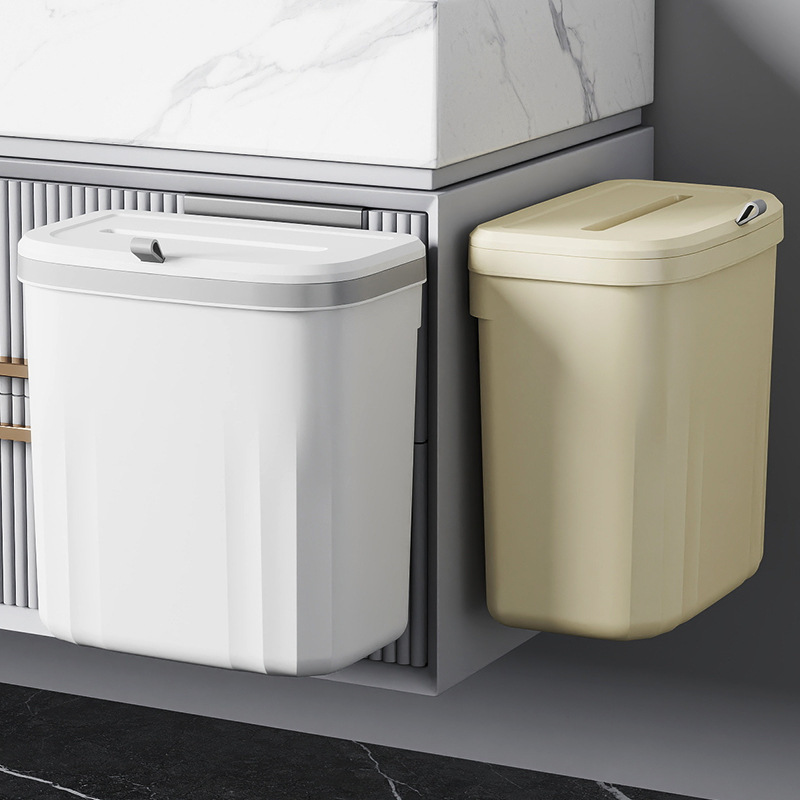 Household Hanging Trash Can Kitchen Cabinet Wall-Mounted Storage Bucket Toilet Bathroom Manufacturer Wholesale Trash Can with Lid Household Hanging Trash Can Kitchen Cabinet Wall-Mounted Storage Bucket Toilet Bathroom Manufacturer Wholesale Trash Can with Lid