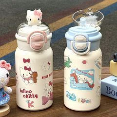 新しいプラスチックカップins高颜値大容量携帯かわいいアニメ児童学生水カップ夏ネットレッド