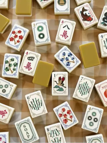 (24-Hour Direct Delivery from Stock) Supply of Foreign Trade Mahjong Tiles, American-Style Ginger Yellow Flying Crane Mahjong, American Mahjong