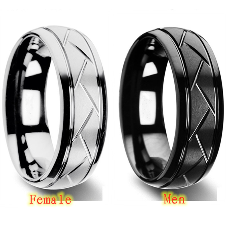 Simple Style Lines Stainless Steel Unisex Rings display picture 1