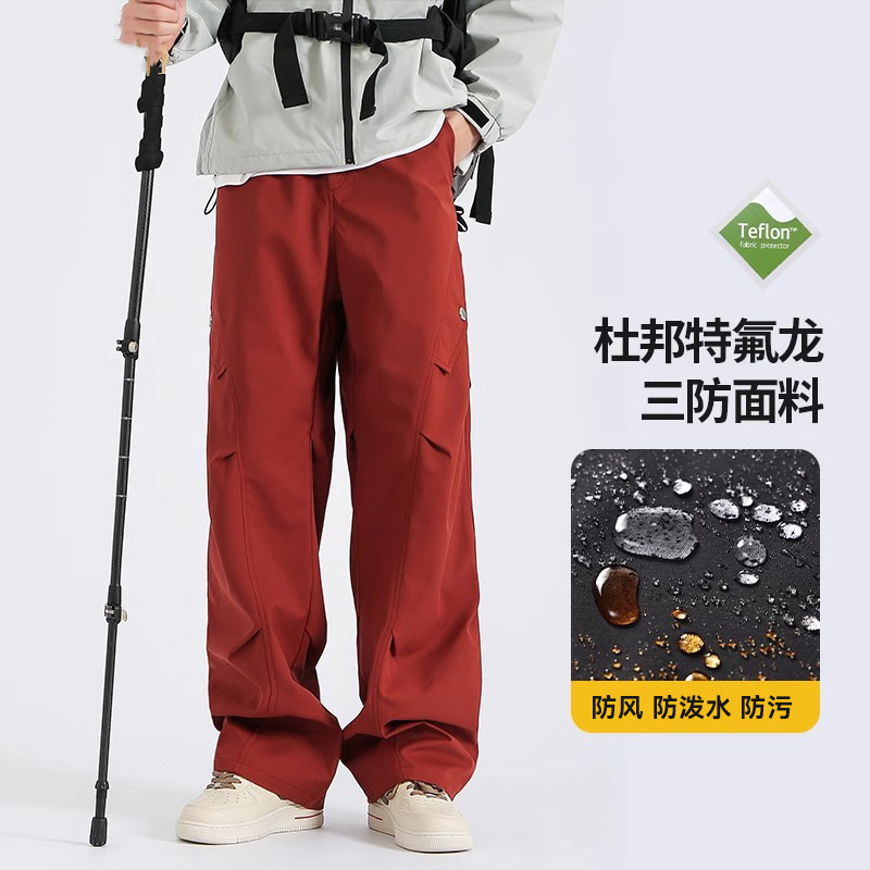アウトドア3in1テフロン加工ジャケットパンツ 男女兼用 ソフトシェルパンツ 防風防水保温 3WAYスキーパンツ ワークパンツ|undefined