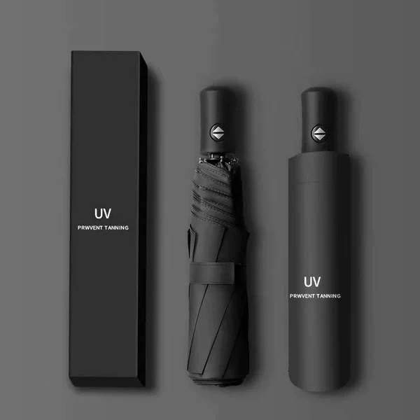 Full automatic three folding umbrella UV sunscreen and rain dual-use advertising umbrella custom LOGO gift umbrella wholesale sun umbrella