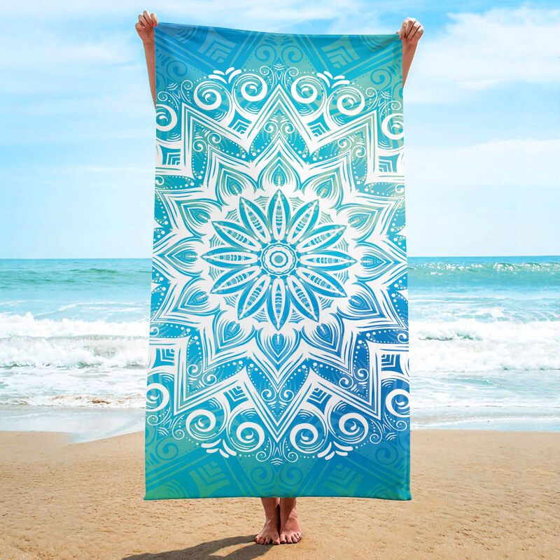 Cross-Border Beach Towel Bohemian Style Floral Print Bath Towel Microfiber Sports Towel Amazon Wholesale